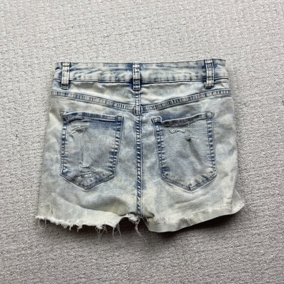 Refuge Denim Miami High Rise Stretch Light wash Cut off Shorts Women’s 7 - Picture 9 of 11